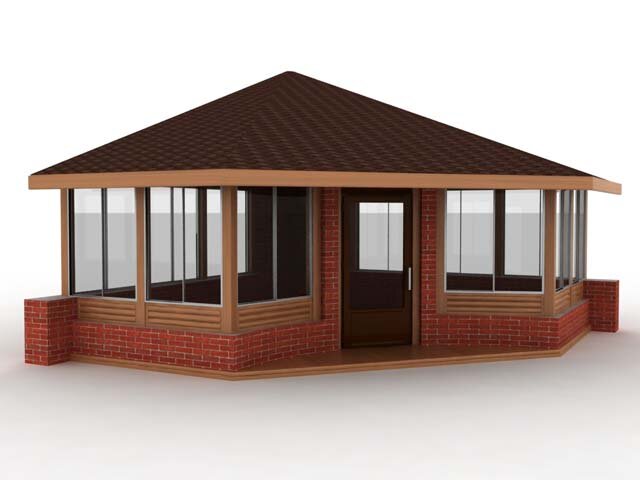 большая угловая беседка